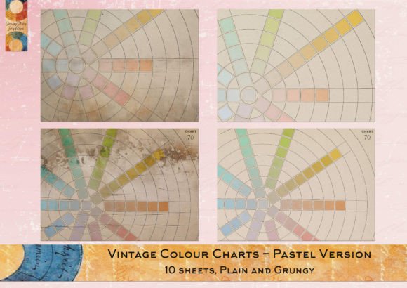 Download Vintage Grunge Pastel Color Wheel Charts - Pastel color Collection