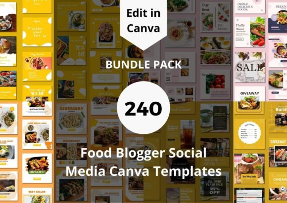Download 240 Food Blogger Social Media Templates - Social media template Collection