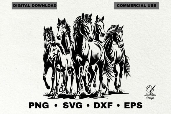 Download Running Horses SVG, Horse Herd - Premium Resources