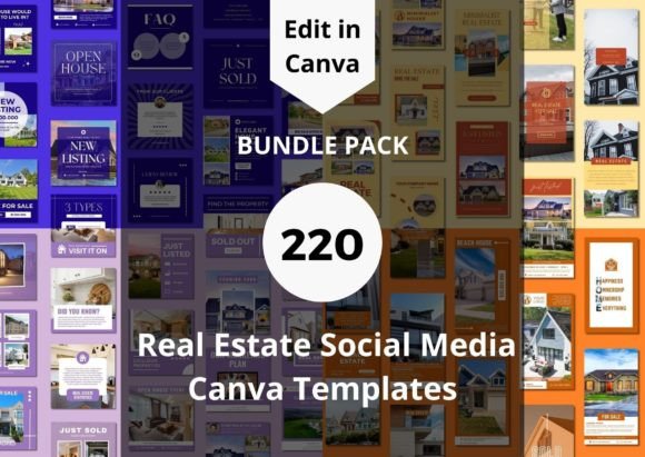 Download 220 Real Estate Social Media Templates - Social media template Collection