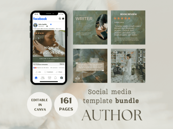 Download Author Social Media Template Bundle - Social media template Collection