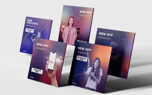 Download Social Media Templates-App-Tech-010-22 - Social media template Collection