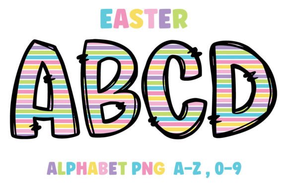 Download Easter Pastel Color Alphabet Doodle Font - Pastel color Collection