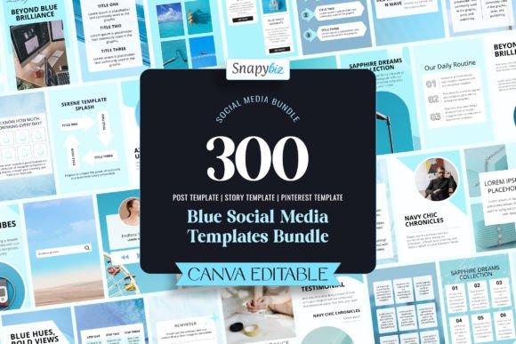 Download Blue Social Media Templates Bundle - Social media template Collection