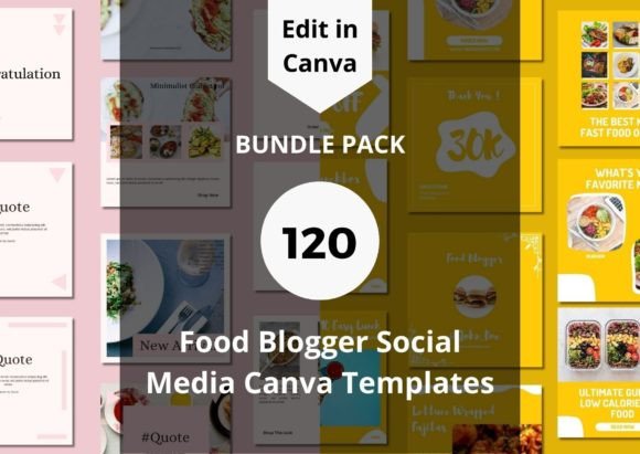 Download 120 Food Blogger Social Media Templates - Social media template Collection