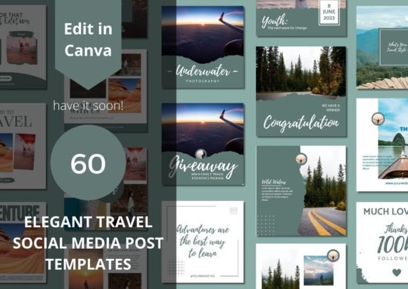 Download 60 Elegant Travel Social Media Templates - Social media template Collection