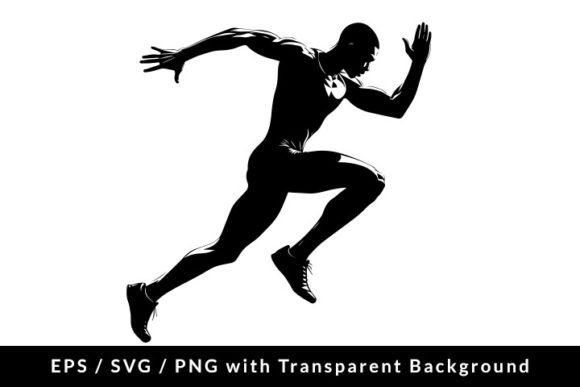 Download Afro Man Athlete Running Silhouette SVG - Premium Resources