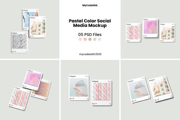 Download Pastel Color Social Media Mockup - Pastel color Collection