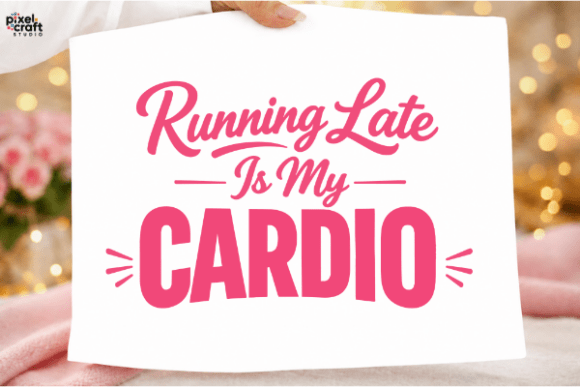 Download Running Late is My Cardio PNG - Premium Resources