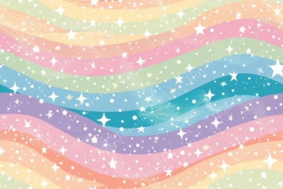 Download Rainbow Pastel Color Wave with Star - Pastel color Collection